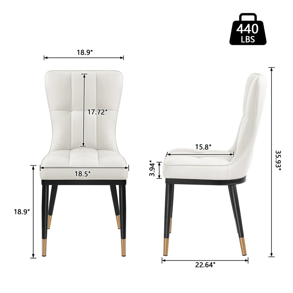 Lot de 2/4 chaises de salle à manger rembourrées en similicuir