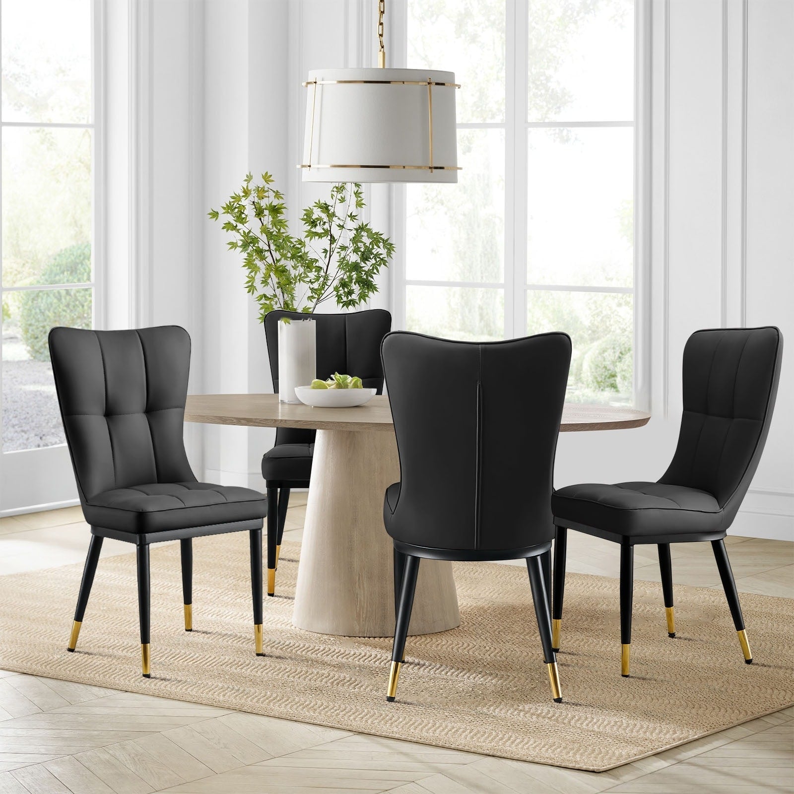 Lot de 2/4 chaises de salle à manger rembourrées en similicuir