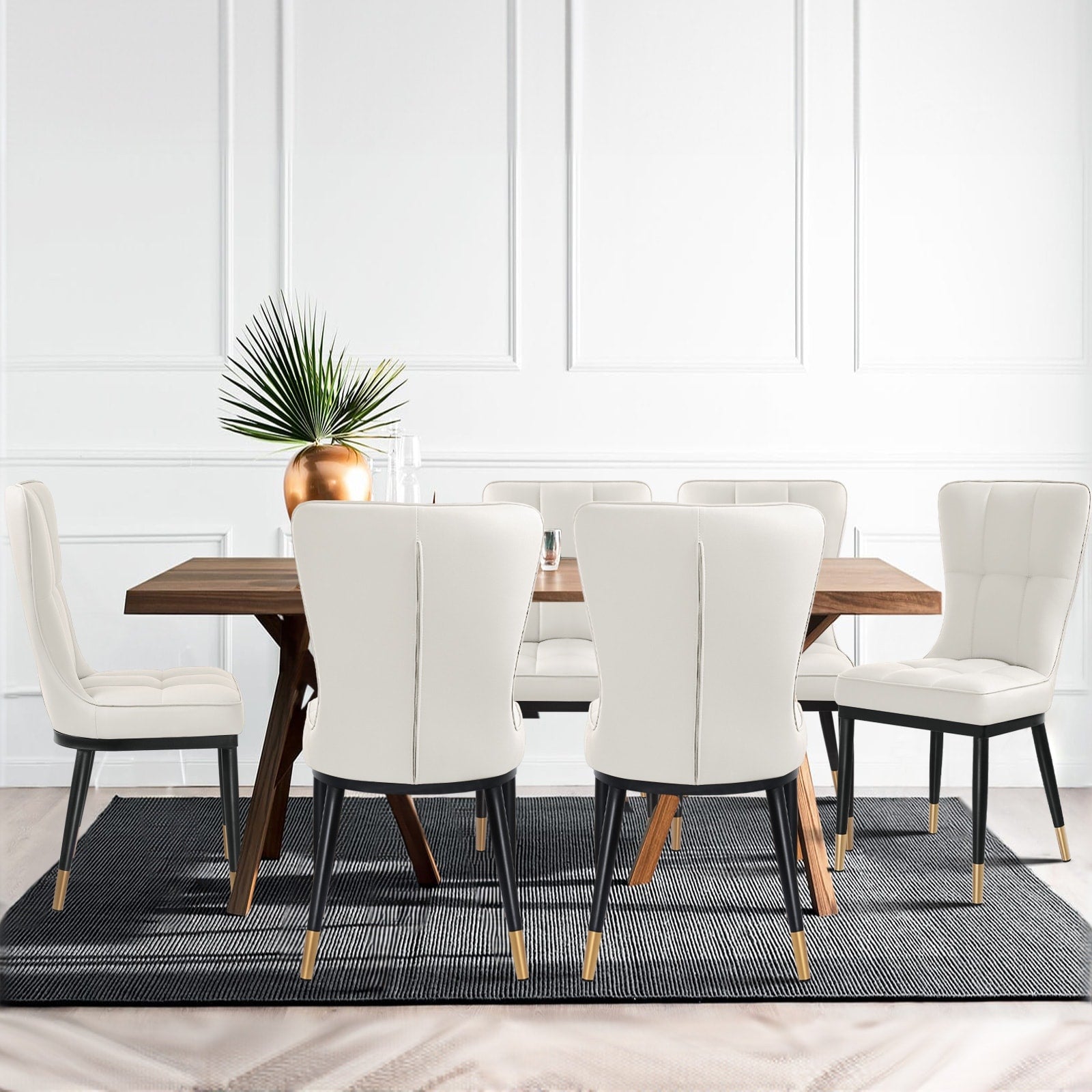 Lot de 2/4 chaises de salle à manger rembourrées en similicuir
