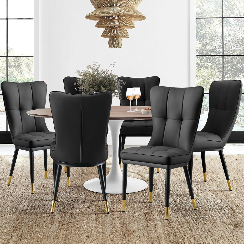 Lot de 2/4 chaises de salle à manger rembourrées en similicuir