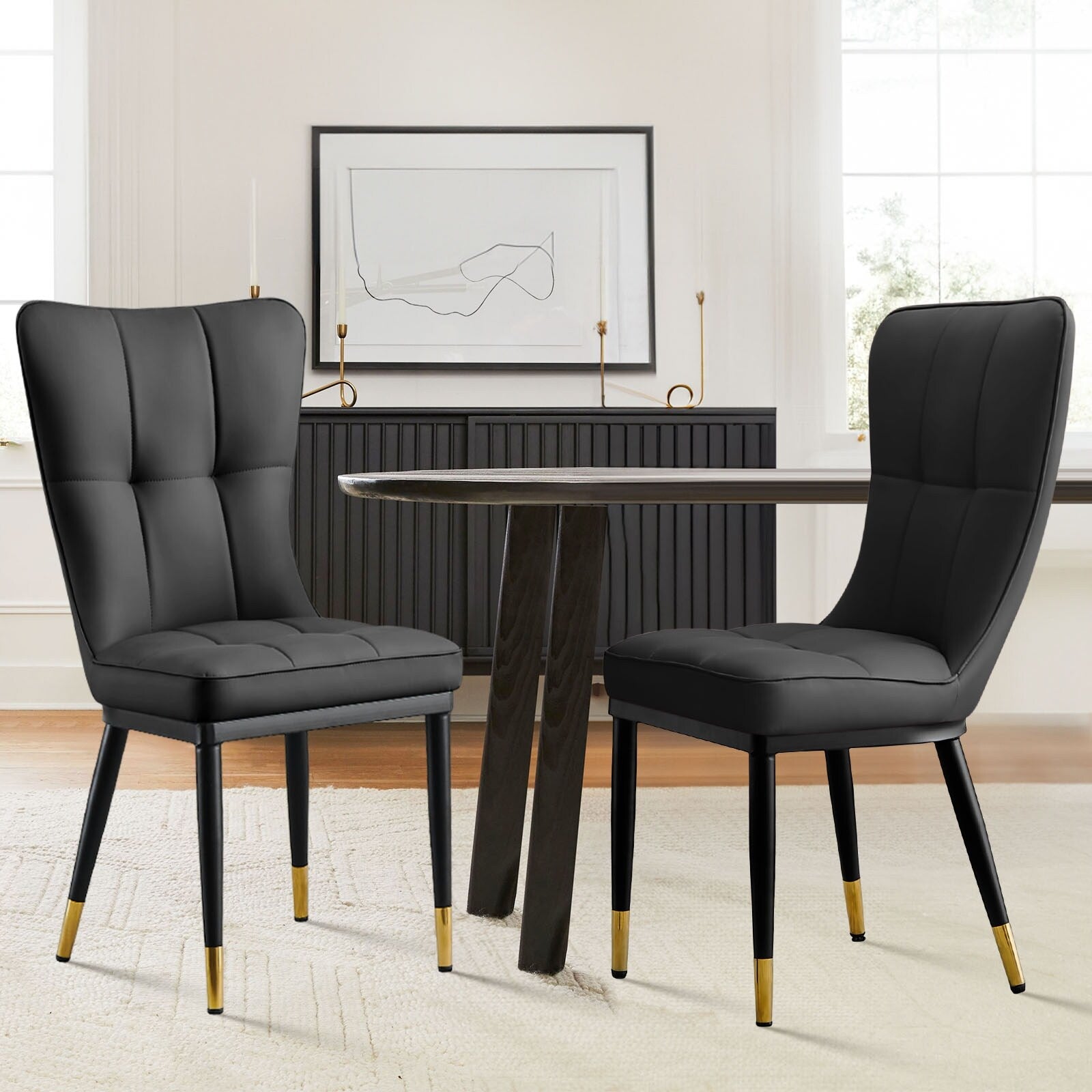 Lot de 2/4 chaises de salle à manger rembourrées en similicuir