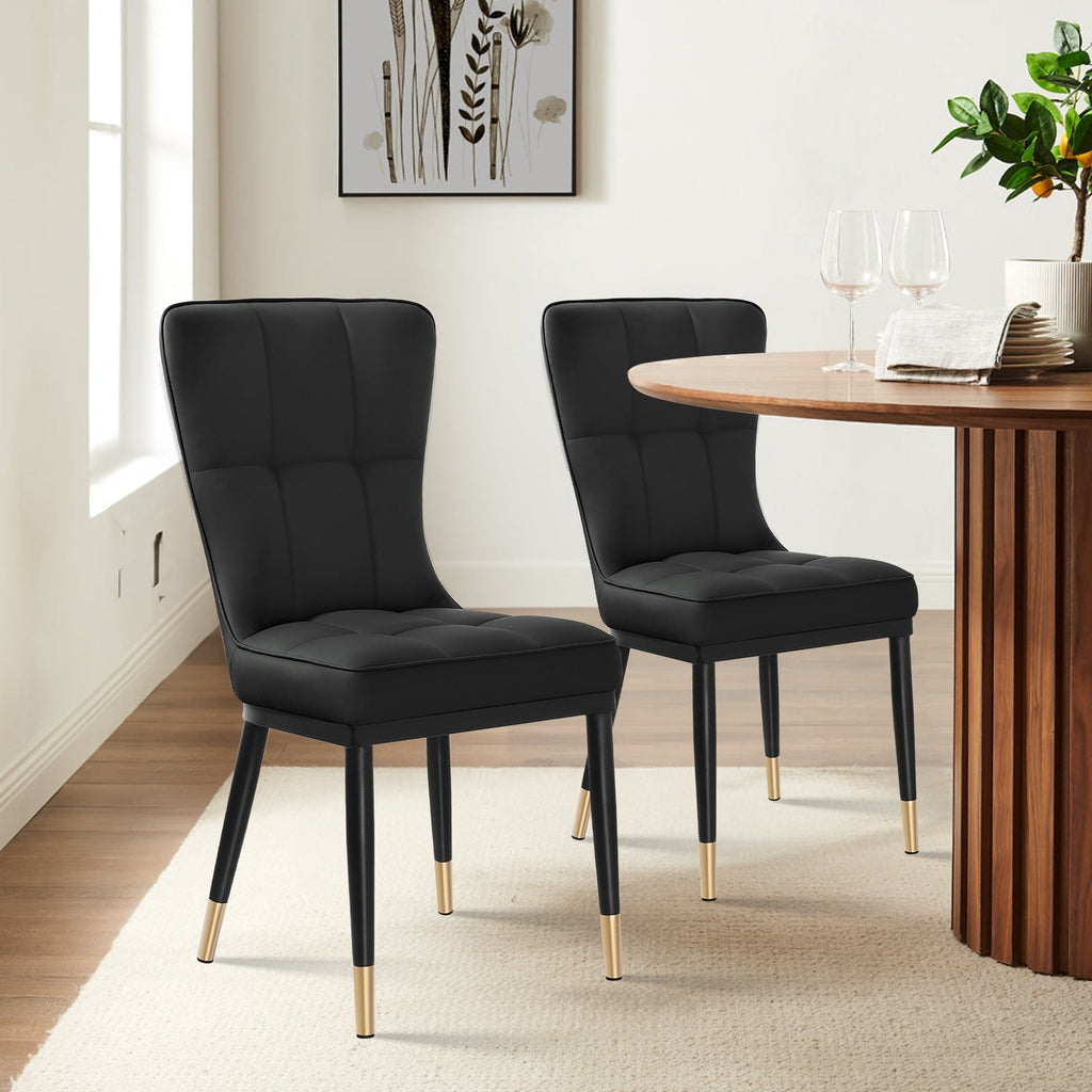 Lot de 2/4 chaises de salle à manger rembourrées en similicuir