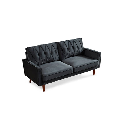 Canapé Feemster 69,3 large avec dossier en velours capitonné