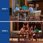 Ensemble de conversation pour patio extérieur Moasis 4 pièces, canapé sectionnel en osier, ensemble de canapé en forme de L avec table basse