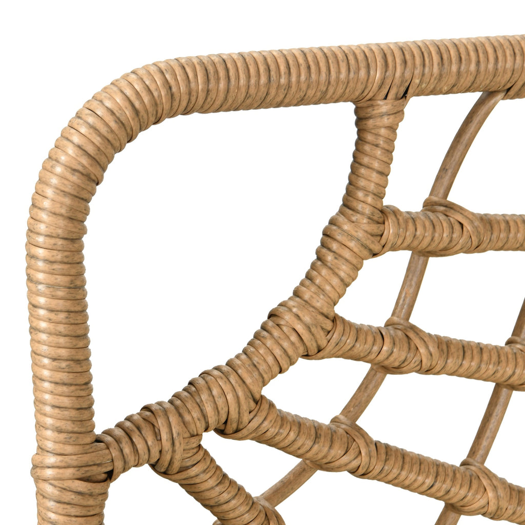 Ensemble de conversation pour patio extérieur Moasis 4 pièces, canapé sectionnel en osier, ensemble de canapé en forme de L avec table basse