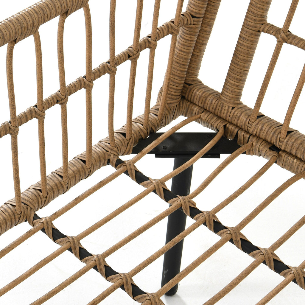 Ensemble de conversation pour patio extérieur Moasis 4 pièces, canapé sectionnel en osier, ensemble de canapé en forme de L avec table basse