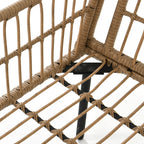 Ensemble de conversation pour patio extérieur Moasis 4 pièces, canapé sectionnel en osier, ensemble de canapé en forme de L avec table basse