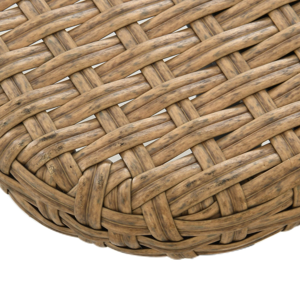Ensemble de conversation pour patio extérieur Moasis 4 pièces, canapé sectionnel en osier, ensemble de canapé en forme de L avec table basse