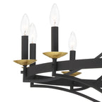 Lustre Fidenza à 12 lumières, style Empire, style ferme moderne, avec roue de chariot et UL - D40'' * H135''