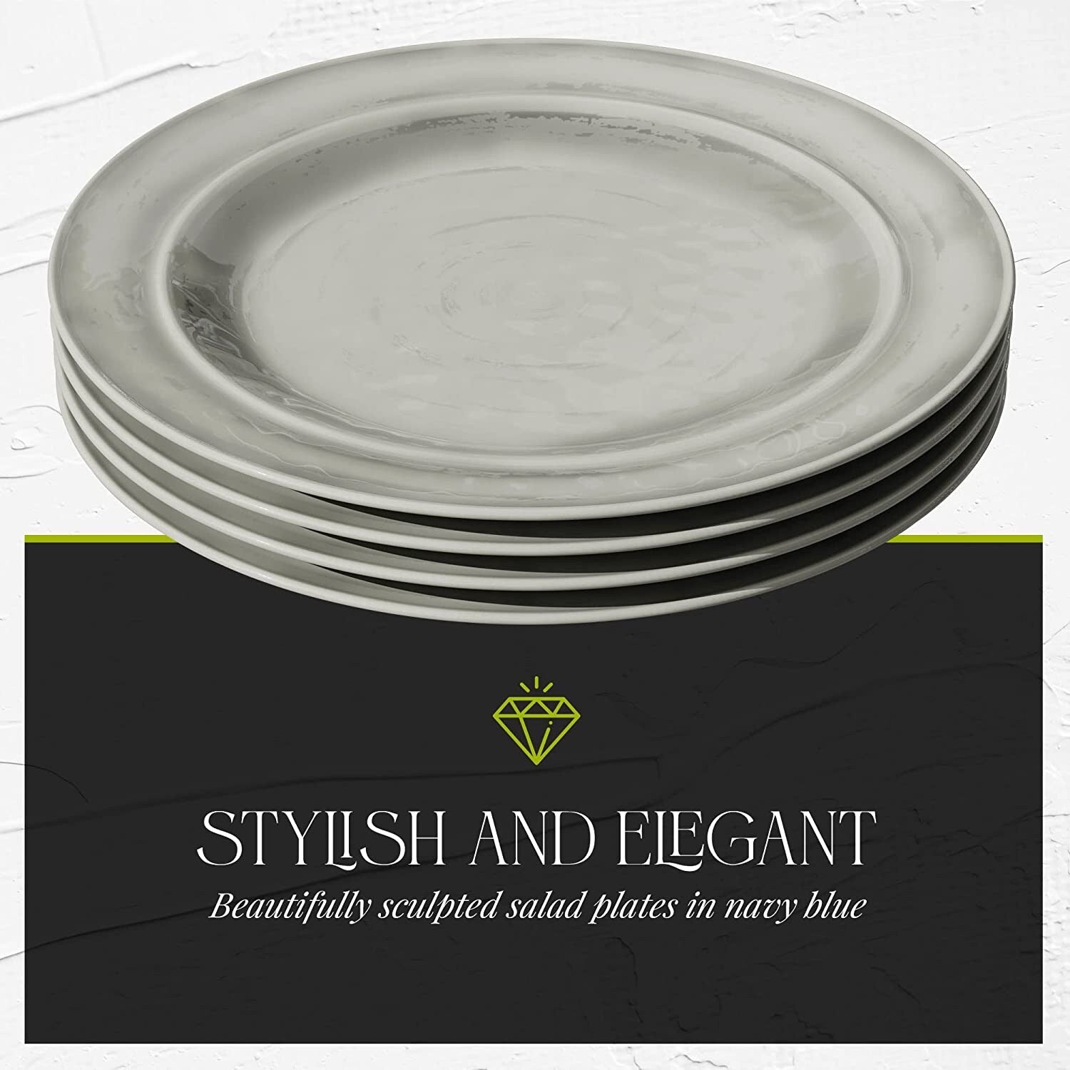 Assiettes à salade légères en mélamine Fifth Avenue, lot de 4 - 28 cm