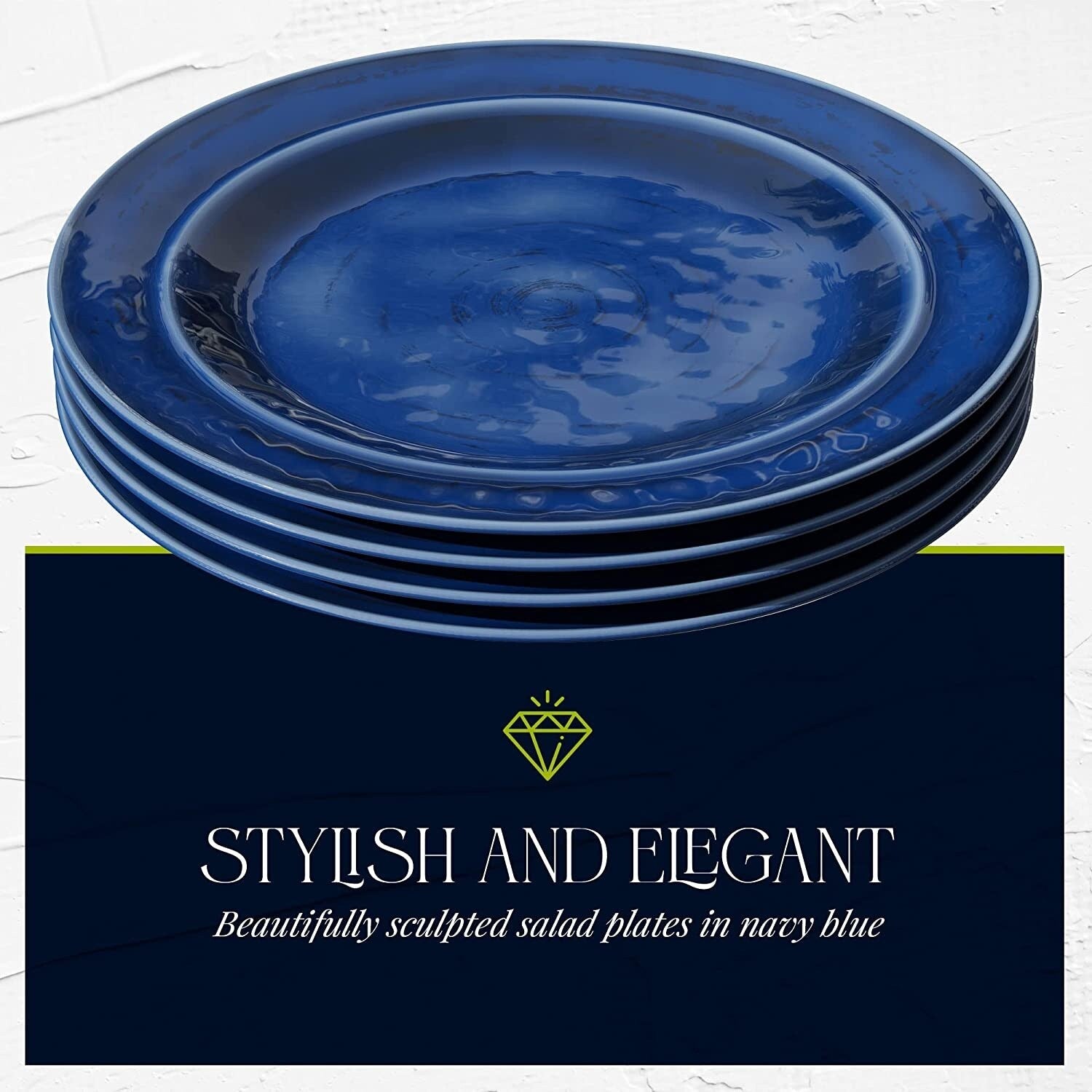 Assiettes à salade légères en mélamine Fifth Avenue, lot de 4 - 28 cm