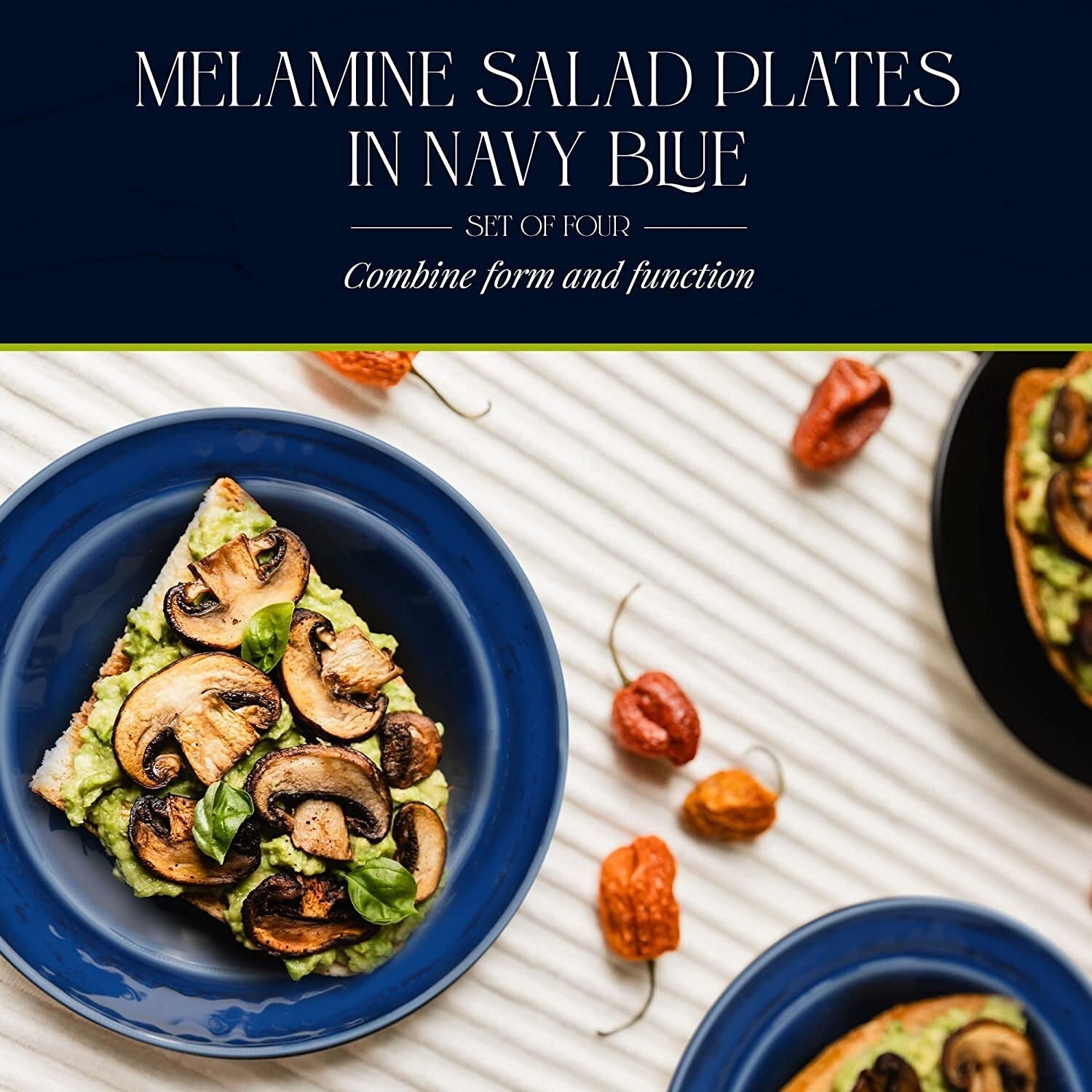 Assiettes à salade légères en mélamine Fifth Avenue, lot de 4 - 28 cm