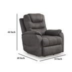 Fauteuil inclinable Fily Power Lift, massage thermique, 40 pouces, similicuir gris