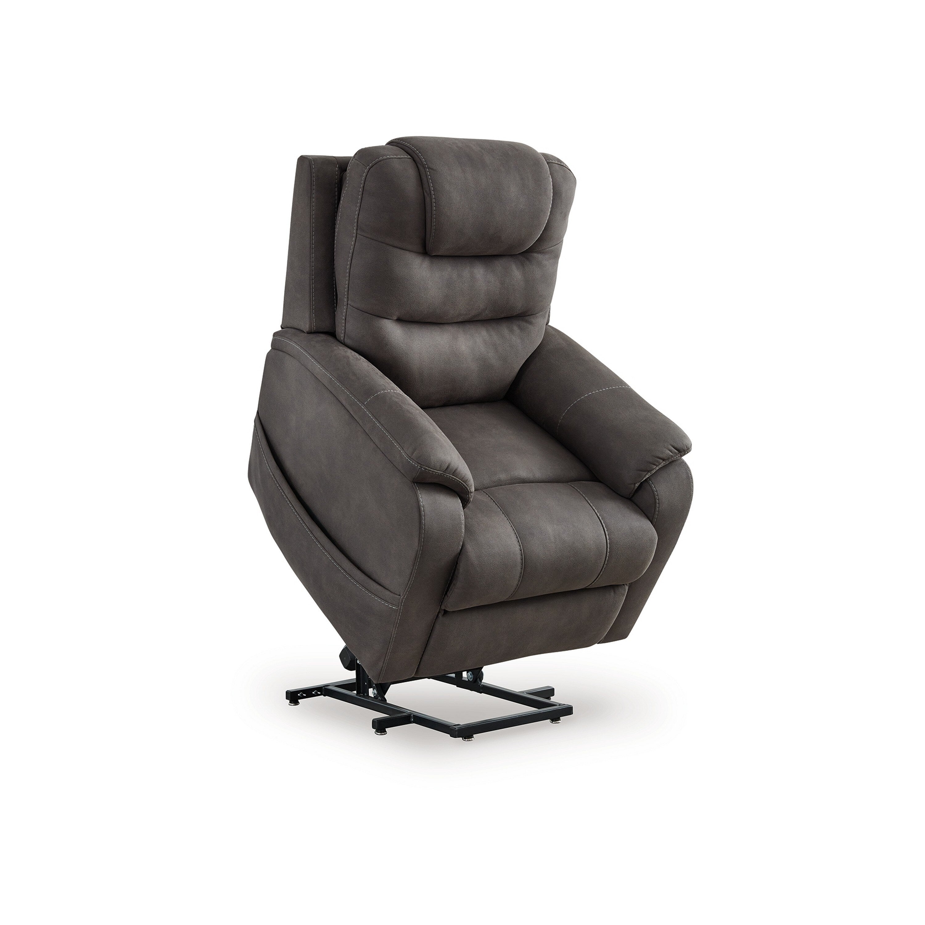 Fauteuil inclinable Fily Power Lift, massage thermique, 40 pouces, similicuir gris