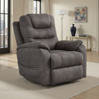 Fauteuil inclinable Fily Power Lift, massage thermique, 40 pouces, similicuir gris