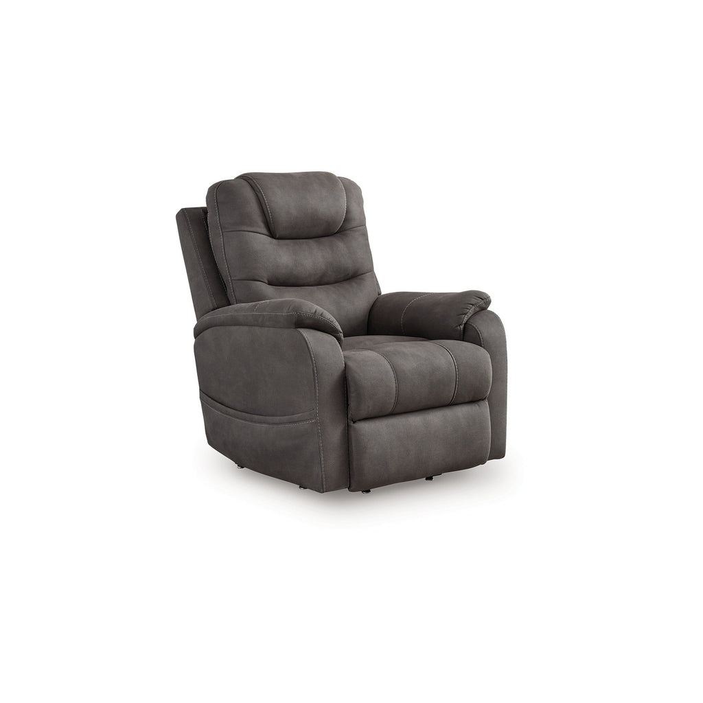 Fauteuil inclinable Fily Power Lift, massage thermique, 40 pouces, similicuir gris