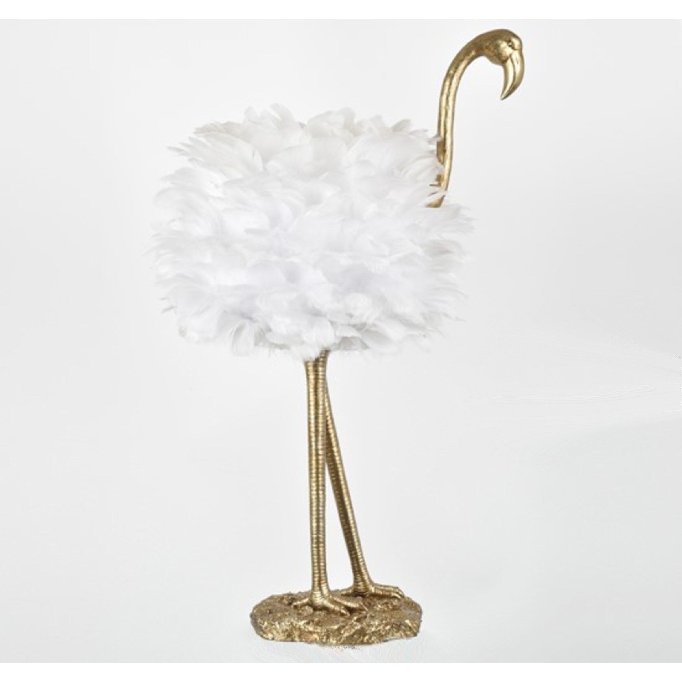 Lampe de table Flamingo - Blanc et or - 30,5 H - 30H x 19L x 14P