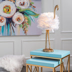 Lampe de table Flamingo - Blanc et or - 30,5 H - 30H x 19L x 14P