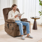 Fauteuil releveur à double moteur en flanelle, massage, chauffage et ports USB