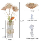 Lampadaire pastoral avec veilleuse LED en rotin tissé à la main – 27,5 cm (l) x 130 cm (h)