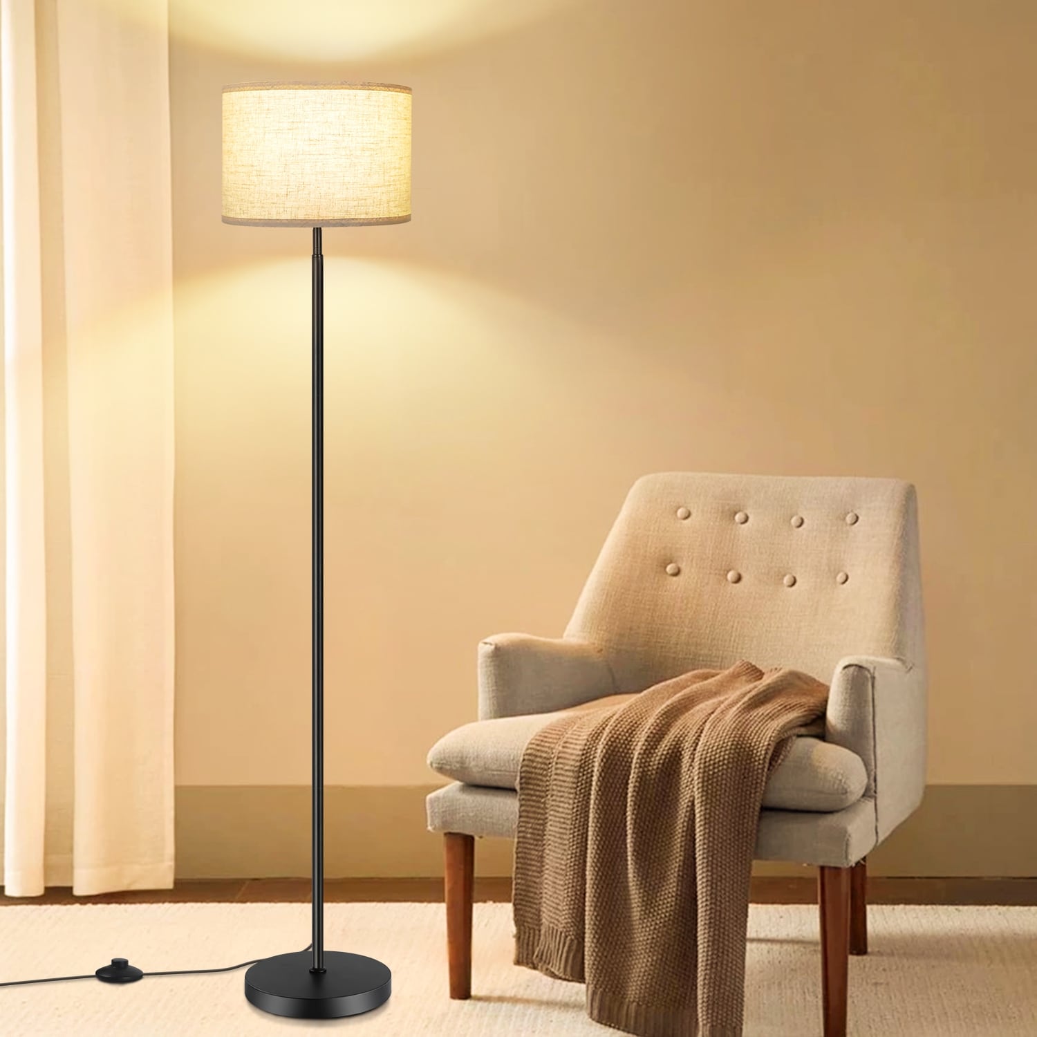Lampadaires de salon avec télécommande et 4 températures de couleur - N/A