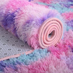 Tapis de jeu arc-en-ciel moelleux pour chambre d'enfant