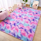 Tapis de jeu arc-en-ciel moelleux pour chambre d'enfant