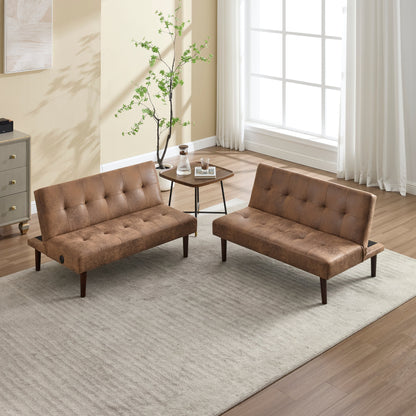 Canapé-lit pliable et tendance, dossier en flanelle haut de gamme, canapé inclinable et futon réglable, canapé moderne et tendance avec port de chargement