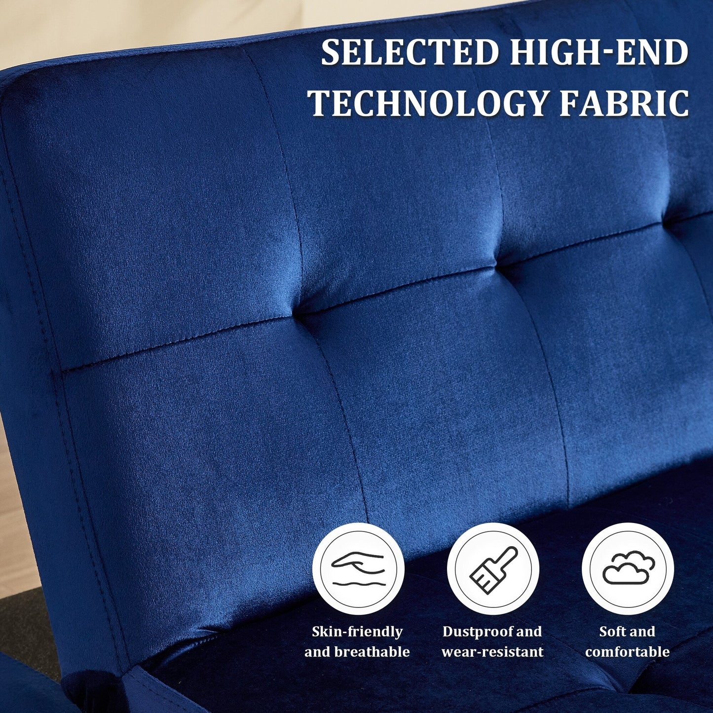 Canapé-lit pliable et tendance, dossier en flanelle haut de gamme, canapé inclinable et futon réglable, canapé moderne et tendance avec port de chargement