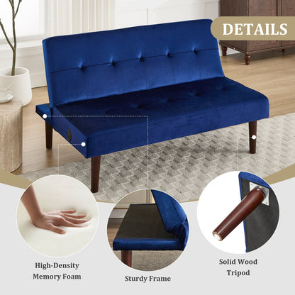 Canapé-lit pliable et tendance, dossier en flanelle haut de gamme, canapé inclinable et futon réglable, canapé moderne et tendance avec port de chargement