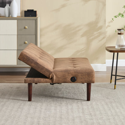 Canapé-lit pliable et tendance, dossier en flanelle haut de gamme, canapé inclinable et futon réglable, canapé moderne et tendance avec port de chargement