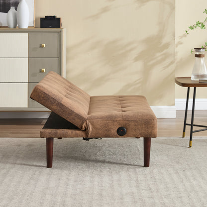 Canapé-lit pliable et tendance, dossier en flanelle haut de gamme, canapé inclinable et futon réglable, canapé moderne et tendance avec port de chargement