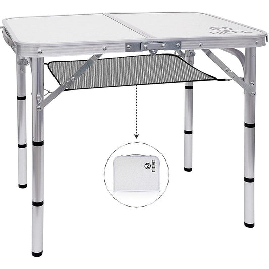 Table pliante à hauteur réglable, table de camping portable en aluminium léger, avec poignée de transport pour l'extérieur et la plage