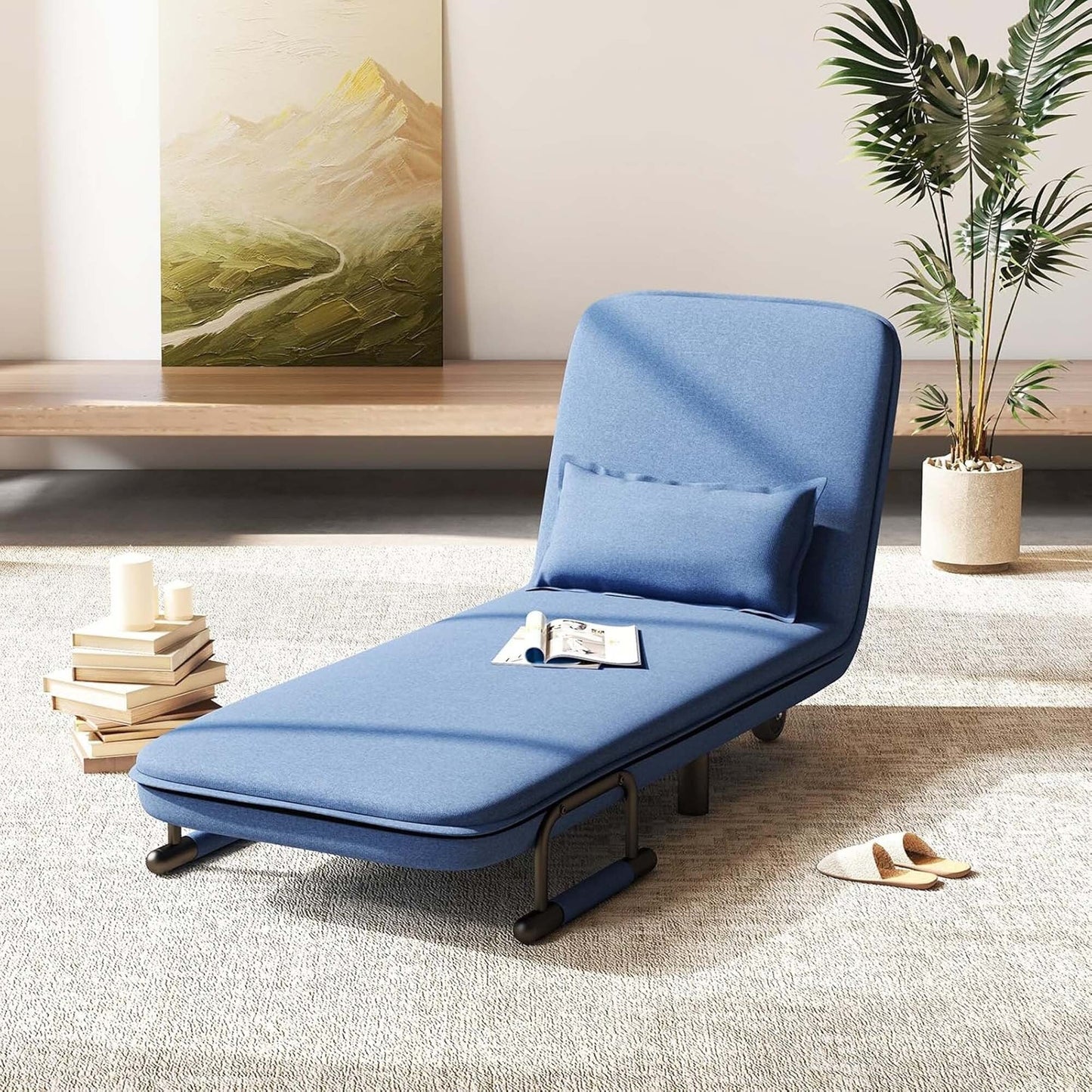 Fauteuil-lit pliant convertible avec dossier réglable
