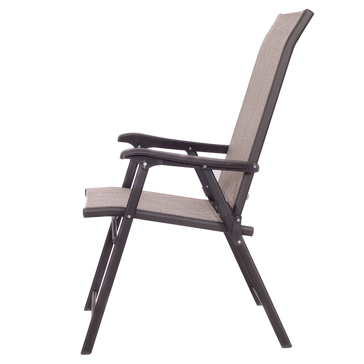Ensemble de 2 fauteuils pliants pour patio, marron