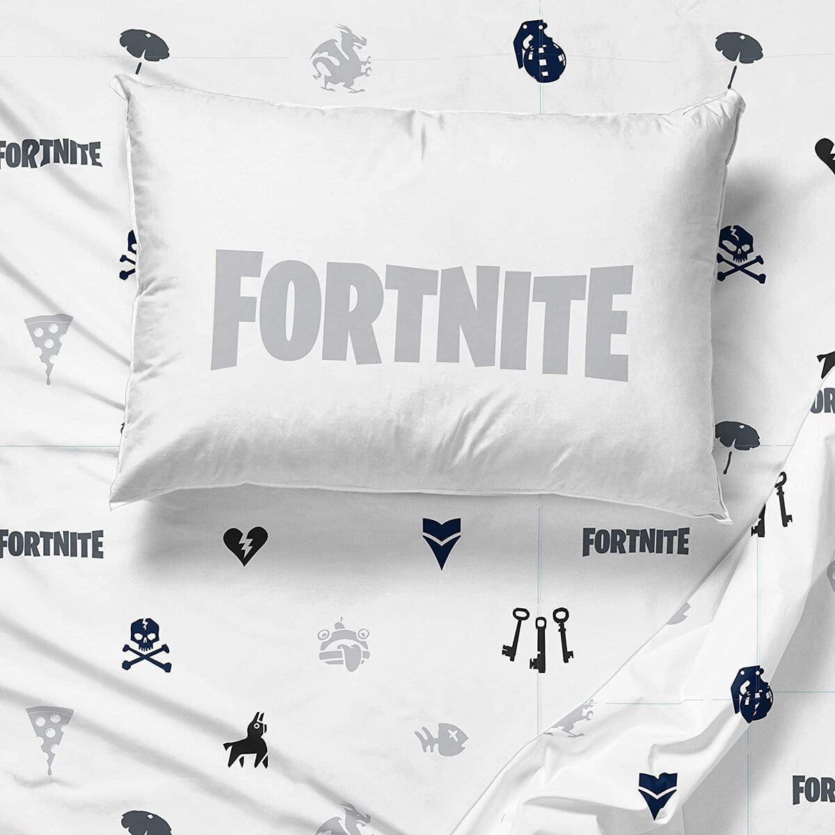 Parure de draps Fortnite Neon Stripe pour enfants 100 % microfibre