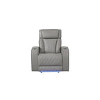 Fauteuil inclinable Fortuner de style moderne, en bois et fonction massage incluse - Gris