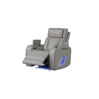 Fauteuil inclinable Fortuner de style moderne, en bois et fonction massage incluse - Gris