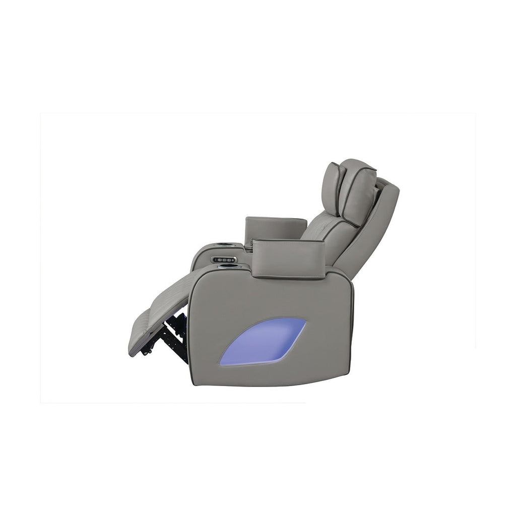 Fauteuil inclinable Fortuner de style moderne, en bois et fonction massage incluse - Gris