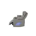 Fauteuil inclinable Fortuner de style moderne, en bois et fonction massage incluse - Gris