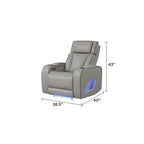 Fauteuil inclinable Fortuner de style moderne, en bois et fonction massage incluse - Gris