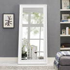 Miroir de sol encadré pleine longueur - Grand miroir rectangulaire sur pied, miroir intégral pour chambre et dressing