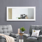 Miroir de sol encadré pleine longueur - Grand miroir rectangulaire sur pied, miroir intégral pour chambre et dressing
