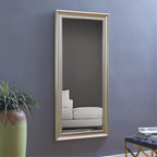 Miroir de sol encadré pleine longueur - Grand miroir rectangulaire sur pied, miroir intégral pour chambre et dressing