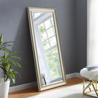 Miroir de sol encadré pleine longueur - Grand miroir rectangulaire sur pied, miroir intégral pour chambre et dressing