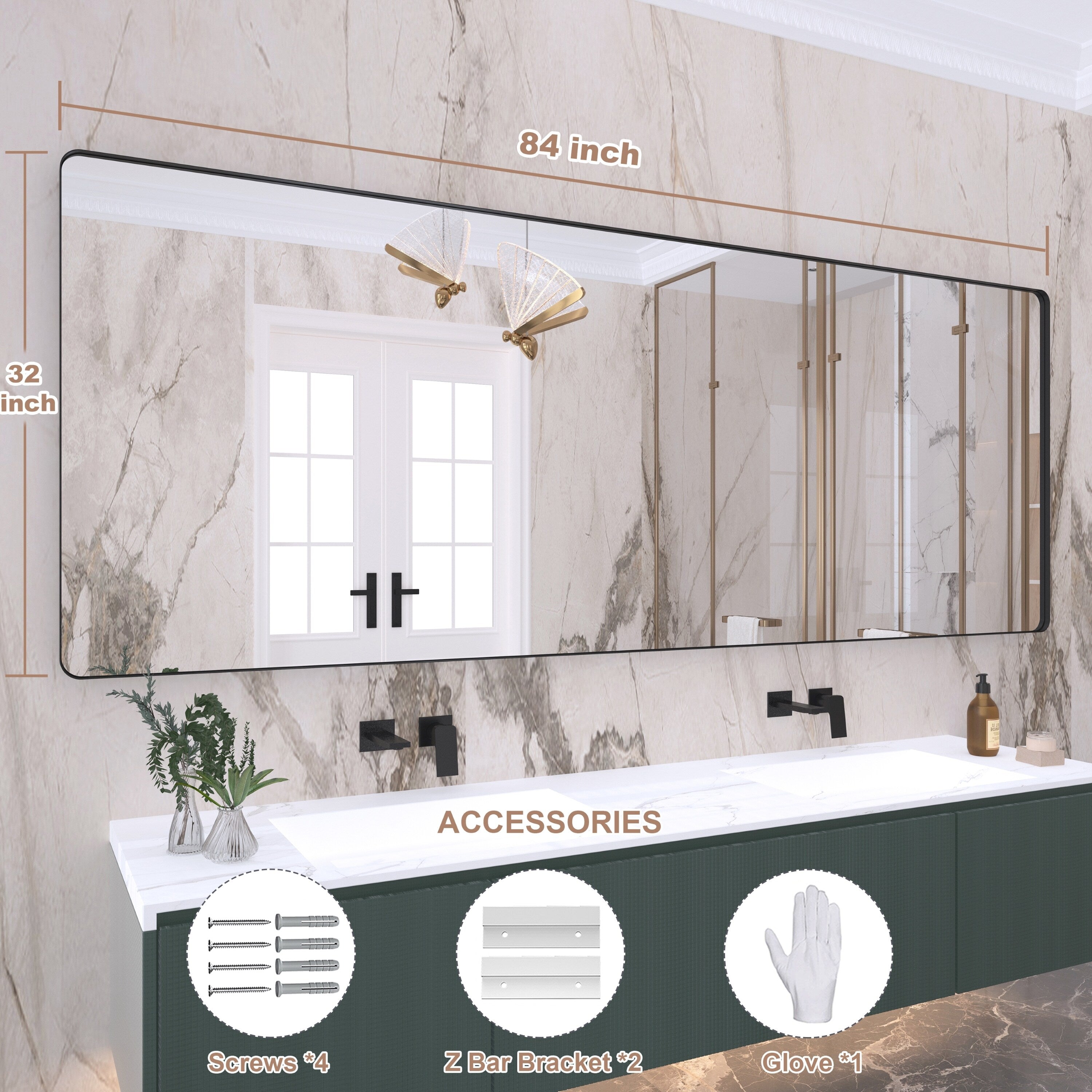 Miroir de salle de bain mural encadré