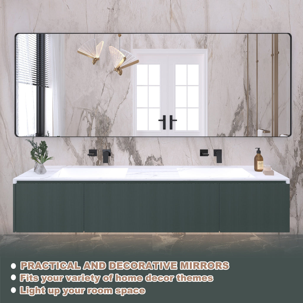 Miroir de salle de bain mural encadré