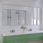 Miroir de salle de bain mural encadré