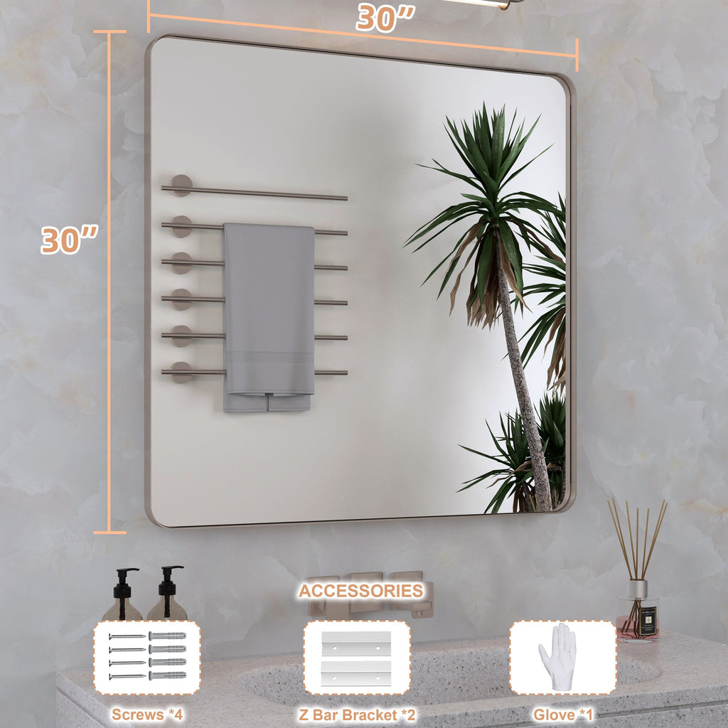 Miroir de salle de bain mural encadré