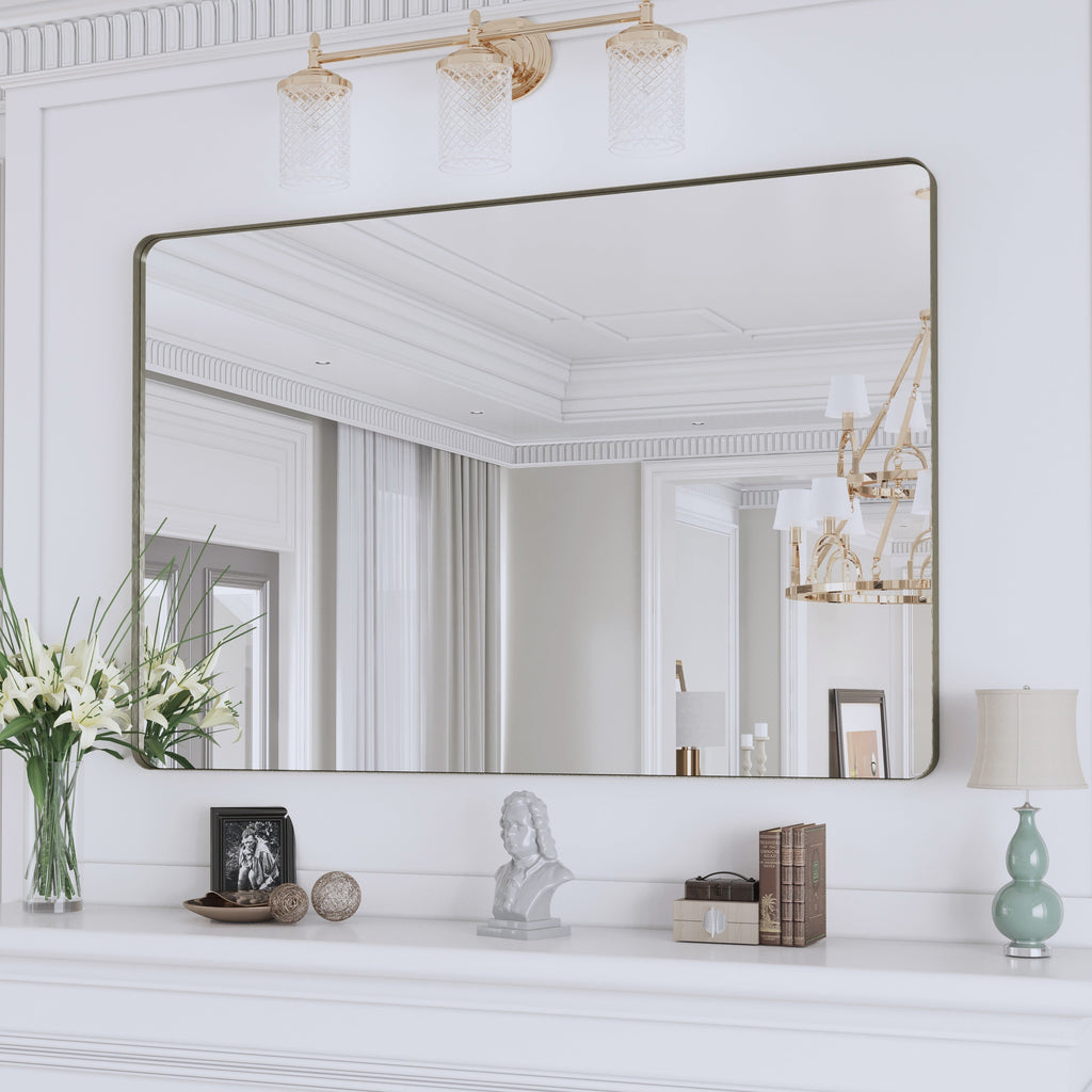 Miroir de salle de bain mural encadré